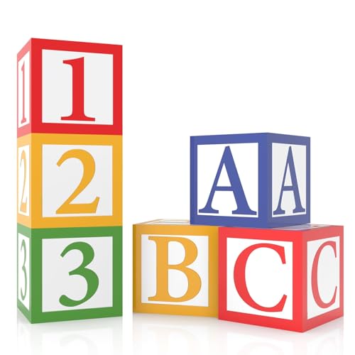 6 Stück ABC und 123 Friends Street Party Dekorationen 30,5 x 30,5 cm ABC Alphabet Block Boxen Party Favor Ballon 123 Ballon Box inspirieren Geschichte Geburtstag Party Dekor für Schule Feier Babyparty von Denylo pro