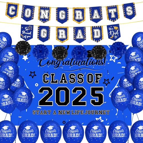 Abschlussdekorationen, Klasse 2025, Abschlussfeier, Party-Dekoration, Congrats Grad, Banner, Hintergrund, Luftballons, Papierblumen, Set, Abschlussfeier, Partyzubehör für College, Krankenschwester, Abschlussdekorationen, Klasse 2025, Abschlussfeier, Party-Dekoration, Congrats Grad, Banner, Hintergrund, Luftballons, Papierblumen, Set, Abschlussfeier, Partyzubehör für College, Krankenschwester, von Denylo pro