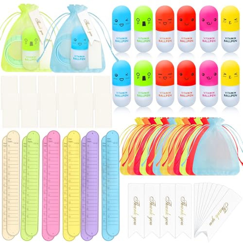 Geschenk-Set für Krankenschwestern, lustige Pillenstifte, Memo, Handgelenkband, Radiergummi, Dankeschön-Tags, Organza-Beutel, niedliches Geschenk für Krankenschwestern, Woche, Krankenpfleger, Lehrer von Denylo pro