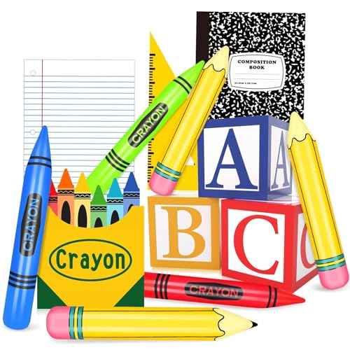 Zurück zur Schule Bleistift Kreide Luftballons Sets mit ABC Ballon Box Papierkarten für Schulanfang Luftballons Dekor Klassenzimmer Dekorationen Kreative Campus Party Dekoration von Denylo pro