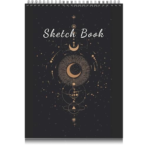 Deokke A4-Skizzenbuch mit Spiralbindung,100GSM 50Blatt/100Seiten,22,9 x 30,5 cm,Nettes und künstlerisches Zeichenbuch,Geeignet für Jungen Mädchen und Anfänger (E9-Sonne) von Deokke