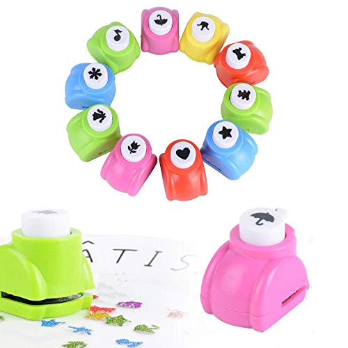 Deolven Motivstanzer,12 Stück Mini Motivlocher Kinder Papier Craft Punch Papierstanzer Set für Bastelarbeiten, Grußkarten, Fotoalben, Tischkarten, Scrapbooking von Deolven