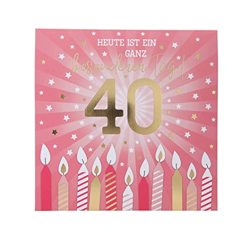 Depesche 0011694-005 Pop-up Glückwunschkarte zum 40. Geburtstag, Klappkarte mit Musik, Lichtelementen und einem originellen Spruch, Geburtstagskarte inkl. Umschlag, Format 15,5 x 15,5 cm von Depesche