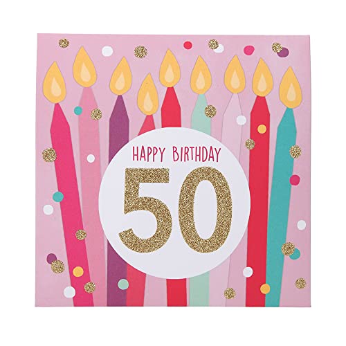 Depesche 0011694-007 Pop-up Glückwunschkarte zum 50. Geburtstag, Klappkarte mit Musik, Lichtelementen und einem originellen Spruch, Geburtstagskarte inkl. Umschlag, Format 15,5 x 15,5 cm von Depesche