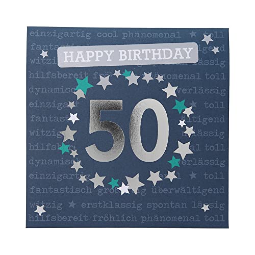 Depesche 0011694-008 Pop-up Glückwunschkarte zum 50. Geburtstag, Klappkarte mit Musik, Lichtelementen und einem originellen Spruch, Geburtstagskarte inkl. Umschlag, Format 15,5 x 15,5 cm von Depesche