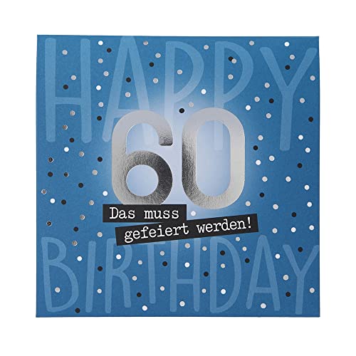 Depesche 0011694-010 Pop-up Glückwunschkarte zum 60. Geburtstag, Klappkarte mit Musik, Lichtelementen und einem originellen Spruch, Geburtstagskarte inkl. Umschlag, Format 15,5 x 15,5 cm von Depesche