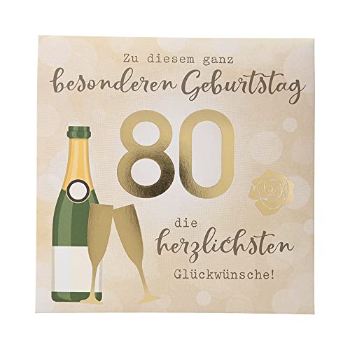 Depesche 0011694-012 Pop-up Glückwunschkarte zum 80. Geburtstag, Klappkarte mit Musik, Lichtelementen und einem originellen Spruch, Geburtstagskarte inkl. Umschlag, Format 15,5 x 15,5 cm von Depesche