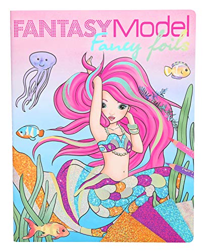 Depesche 10351 TOPModel Fantasy - Malbuch Fancy Foils, Kreativ-Buch mit Glitzerfolien und Sticker, ca. 17 x 21,2 cm von Depesche