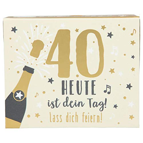 Depesche 11145-003 Wunscherfüller Soundbox zum 40. Geburtstag, mit Melodie und Geldbrief, ca. 11,2 x 9,5 x 3,5 cm von Depesche
