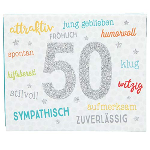 Depesche 11145-005 Wunscherfüller Soundbox zum 50. Geburtstag, mit Melodie und Geldbrief, ca. 11,2 x 9,5 x 3,5 cm von Depesche
