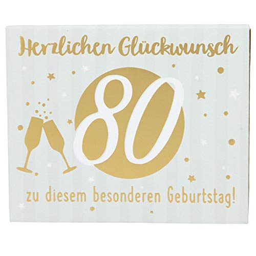 Depesche 11145-008 Wunscherfüller Soundbox zum 80. Geburtstag, mit Melodie und Geldbrief, ca. 11,2 x 9,5 x 3,5 cm von Depesche