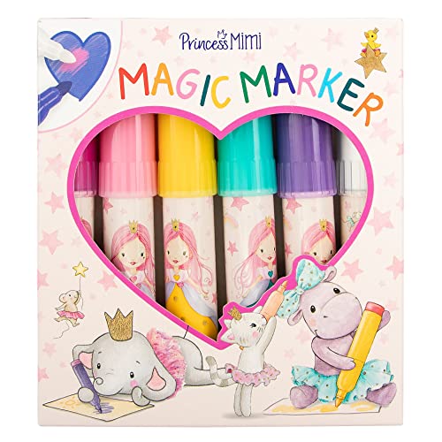 Depesche 12120 Princess Mimi - Magic Marker, Set mit 5 Filzstiften und einem magischen Stift, zum Malen, Schreiben und Verzieren von Depesche