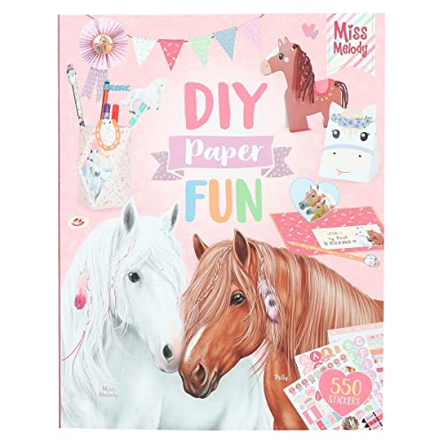 Depesche 12121 Miss Melody DIY Paper Fun - Kreativbuch Set mit 32 bunten Seiten zum Basteln und Gestalten von Briefen, Postkarten uvm., inklusive Pferde-Sticker von Depesche