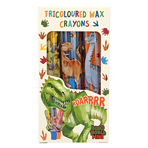 Depesche 12175 Dino World Mini Dino - Tricolor Wachsmaler Set für Kinder, 3 mehrfarbige Wachsmalstifte zum Ausdrehen und Malen Depesche 12175 Dino World Mini Dino - Tricolor Wachsmaler Set für Kinder, 3 mehrfarbige Wachsmalstifte zum Ausdrehen und Malen von Depesche