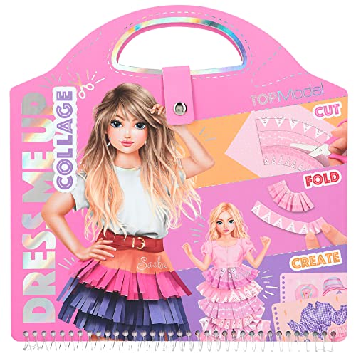 Depesche 12379 TOPModel Dress Me Up Collage Book - Malbuch mit 20 Seiten zum Designen von Outfits, Spiralbuch mit vorgedruckten Models, Stoffmustern und Stickern Depesche 12379 TOPModel Dress Me Up Collage Book - Malbuch mit 20 Seiten zum Designen von Outfits, Spiralbuch mit vorgedruckten Models, Stoffmustern und Stickern von Depesche