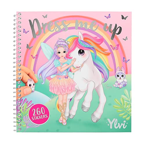 Depesche 12579 Ylvi Dress Me Up - Stickerbuch mit 24 Seiten zum Gestalten von Einhorn- und Feen-Motiven, Malheft mit 11 Stickerbogen Depesche 12579 Ylvi Dress Me Up - Stickerbuch mit 24 Seiten zum Gestalten von Einhorn- und Feen-Motiven, Malheft mit 11 Stickerbogen von Depesche
