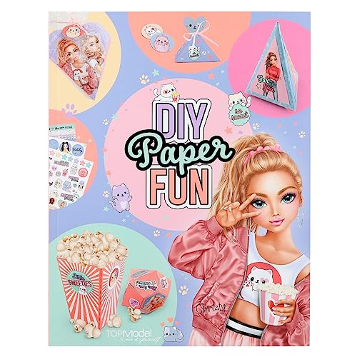 Depesche 12581 TOPModel Cutie Star - DIY Paper Fun Kreativbuch Set mit 32 bunten Seiten zum Basteln und Gestalten von Briefen, Postkarten uvm. Inkl. 8 Stickerbogen von Depesche