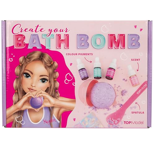 Depesche 13503 TOPModel - DIY Badebomben Set Beauty and Me, zum Herstellen von 2 Badekugeln mit Vanille Duft, inkl. Schüssel, Spachtel etc. von Depesche