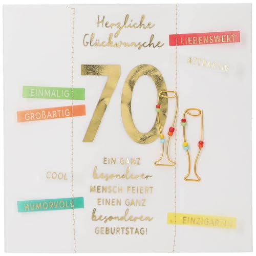 Depesche 13593.07 Klappkarte Paper Love Glückwunsch-Karte zum Geburtstag, mit passendem Spruch und bunten Designs, ohne Innentext, Klappkarte inkl. Umschlag von Depesche