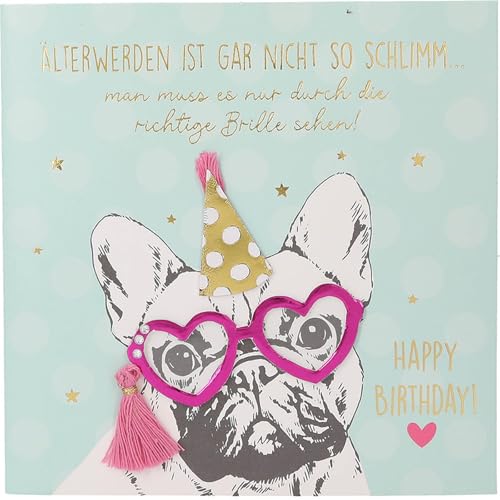 Depesche 13593.18 Klappkarte Paper Love Glückwunsch-Karte zum Geburtstag, mit passendem Spruch und bunten Designs, ohne Innentext, Klappkarte inkl. Umschlag von Depesche