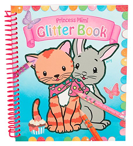 Depesche 8982 Princess Mimi - Glitter Book, Malbuch mit ganz viel Glitzer, 70 Seiten und Sticker zum Verzieren, ca. 22 x 18,5 x 2 cm von Depesche