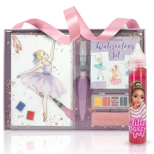 TOPModel Glitter Gel + TOPModel Watercolour Set BALLET - Glitzernde Kunstwerke & zauberhafte Farbenspiele für kreative Künstlerinnen von Depesche