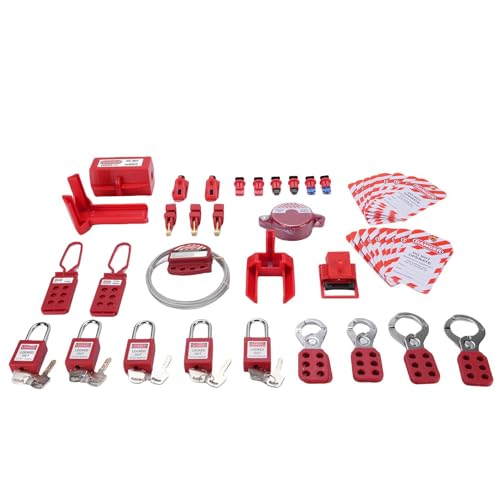 Depisuta Elektrisches Lockout -Tagout -Kit, Universelle Multi Pole Klemme bei Leiterschaltersperrung mit Gruppen Lockout HaSps und Loto Sicherheitsvorhängeschloss für die Branchen Elektrikleistung von Depisuta