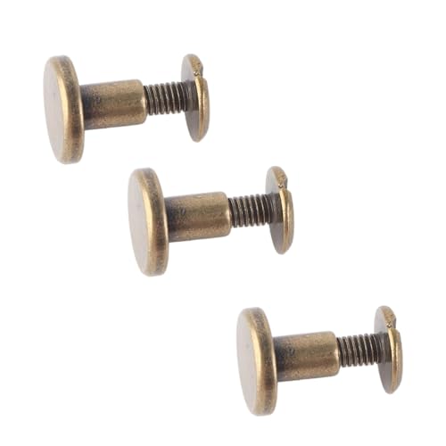 Depisuta Flache Nieten mit Kupfermessing von 20 Stcs Langlebigen Schrauben von Anti-Riveten-Nüssen für Ledermützenzubehör (8 mm) von Depisuta