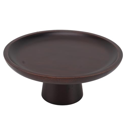 Depisuta Hohe Obstschale, 16,5 Cm, Einfacher Hoher Obstteller, Rundes Aufbewahrungstablett aus Holz, Hohes Obstkuchentablett, Hoher Hindernis (BLACK) von Depisuta