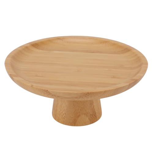 Depisuta Hohe Obstschale, 16,5 Cm, Einfacher Hoher Obstteller, Rundes Aufbewahrungstablett aus Holz, Hohes Obstkuchentablett, Hoher Hindernis (SILVER) von Depisuta