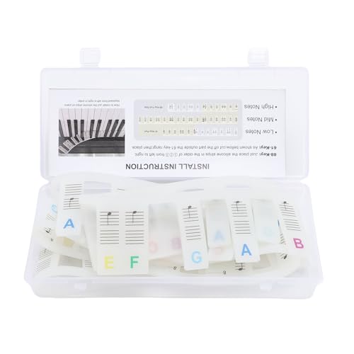 Depisuta Klavier -Tastaturaufkleber, Silicon Wiederverwendbares Luminous 88 Tasten Klavieraufkleber, Abnehmbare Klavier -Tastatur -Briefe Anmerkungen für Anfänger und Kinder (COLOR) von Depisuta