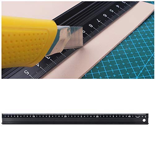 Depisuta Schneiden von Lineal Aluminiumlegierung Legierungstyp für Längenmessung und Gerades Leitungsschnitt für die Produktion, 20 Cm L-förmig für den Heimgebrauch (L-förmig 45 cm) von Depisuta