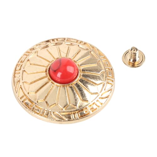 Knöpfe zum Anschrauben, 10 Sets, 30 mm, goldfarben, blumenförmig, rot-türkis, runde Conchos, dekorative Conchos aus Metall mit 4,5 mm Schrauben für Leder, Näh- und Basteltaschen Knöpfe zum Anschrauben, 10 Sets, 30 mm, goldfarben, blumenförmig, rot-türkis, runde Conchos, dekorative Conchos aus Metall mit 4,5 mm Schrauben für Leder, Näh- und Basteltaschen von Depisuta