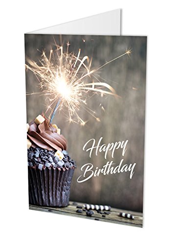 Maxi-Karte"BIRTHDAY CUPCAKE", Klappkarte DIN A4 mit Kuvert, Geburtstagskarte, Geburtstag, Glückwünsche, Happy Birthday von PICSonPAPER