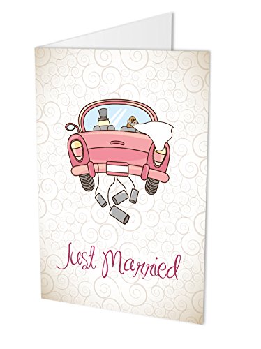 Maxi-Karte JUST MARRIED, Klappkarte DIN A4 mit Kuvert, Hochzeitskarte, Hochzeitsglückwünsche, Hochzeitsgrüße, Glückwünsche, Heirat von PICSonPAPER
