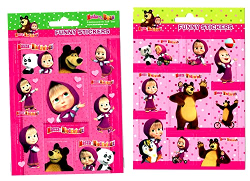 Der-Form - Masha Funny Stickers - 32 kleine Sticker auf 4 Seiten (Seite ist ca. 16 x 11 cm) von Der-Form