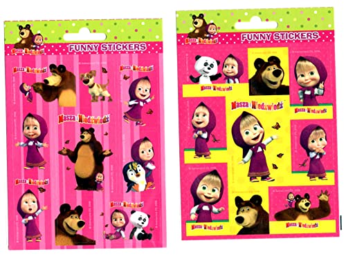 Der-Form - Masha Funny Stickers B- 32 kleine Sticker auf 4 Seiten (Seite ist ca. 16 x 11 cm) von Der-Form
