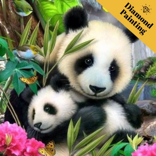 Der Hobby Planet Diamond Painting Panda Set. DIY Diamond Painting für Erwachsene. 30x40cm, Panda Diamond painting von Der Hobby Planet