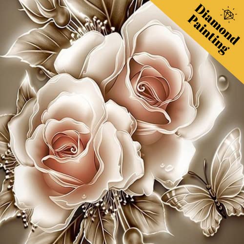 Der Hobby Planet Diamond Painting Set. DIY Diamond Painting für Erwachsene. 30x40cm Diamond Painting Rosen - Diamond Painting Blüten, Diamond Painting Blumen von Der Hobby Planet