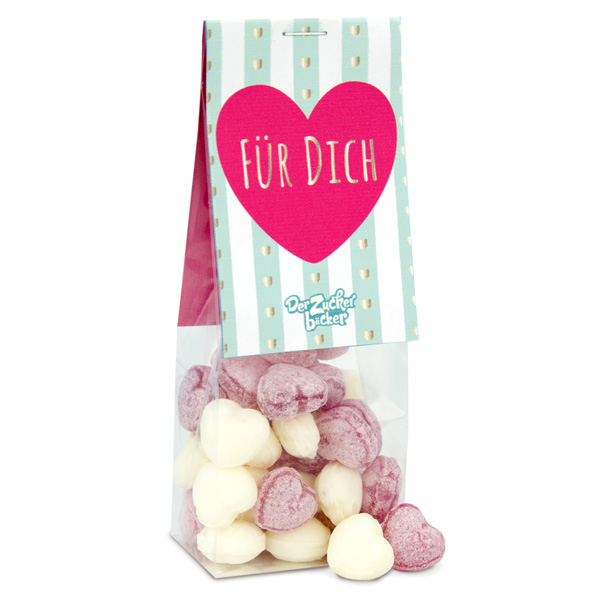 Naschbeutel Für dich, fruchtige Kirsch- und Eisbonbonmischung, 80g