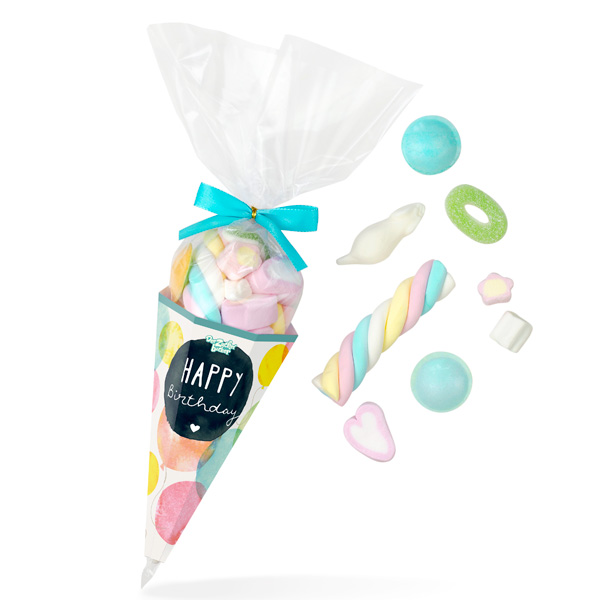 Zuckertüte "Happy Birthday" mit buntem Süßigkeiten-Mix, 125g Zuckertüte "Happy Birthday" mit buntem Süßigkeiten-Mix, 125g von Der Zuckerbäcker GmbH