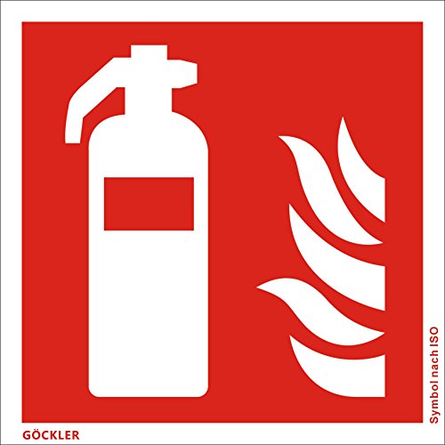 Hochwertiges Feuerlöscher Schild Feuerlöscher-Symbol-Schild F001,Gr.: 200 x 200 mm, Folie selbstklebend rot, Symbol nach ISO 7010 DIN EN ISO 7010 von Brandengel