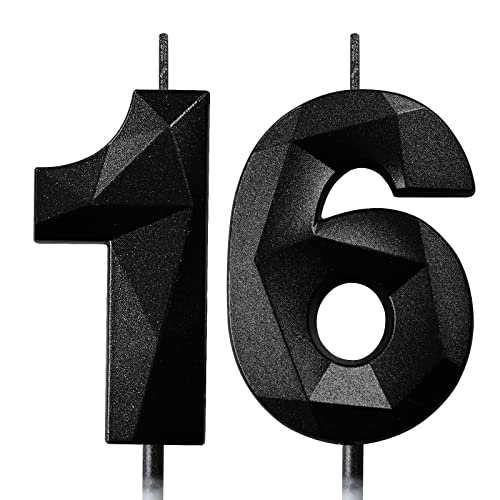 Geburtstagskerzen Zahlen Kerze 16 Tortendeko 16. Geburtstag Kerzen Geburtstag Schwarz Zahlen Geburtstagskerzen für Torte Geburtstagskerzen Zahlen Kerze 16 Tortendeko 16. Geburtstag Kerzen Geburtstag Schwarz Zahlen Geburtstagskerzen für Torte von Deratta
