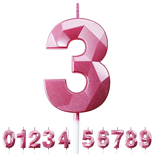 Geburtstagskerzen Zahlen Kerze 3 Tortendeko 3. Geburtstag Mädchen Kerzen Geburtstag Rosa 0-9 Zahlen Geburtstagskerzen für Torte Geburtstagskerzen Zahlen Kerze 3 Tortendeko 3. Geburtstag Mädchen Kerzen Geburtstag Rosa 0-9 Zahlen Geburtstagskerzen für Torte von Deratta