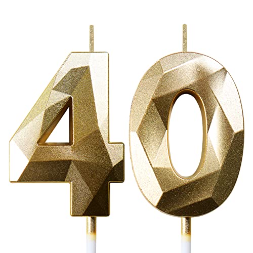 Geburtstagskerzen Zahlen Kerze 40 Tortendeko 40. Geburtstag Mann Frau Kerzen Geburtstag Gold Zahlen Geburtstagskerzen für Torte von Deratta