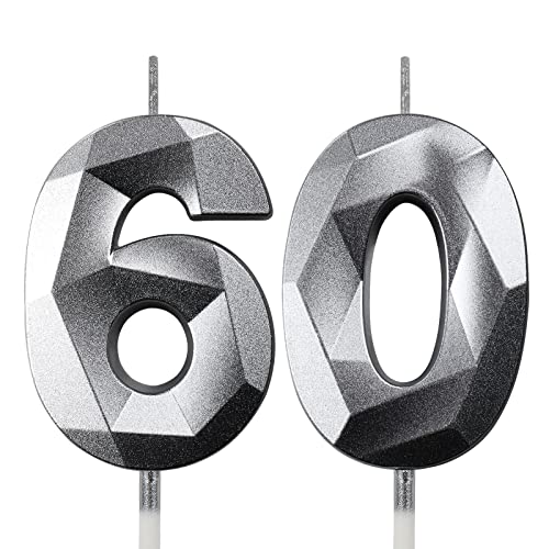 Geburtstagskerzen Zahlen Kerze 60 Tortendeko 60. Geburtstag Mann Frau Kerzen Geburtstag Silber Zahlen Geburtstagskerzen für Torte Geburtstagskerzen Zahlen Kerze 60 Tortendeko 60. Geburtstag Mann Frau Kerzen Geburtstag Silber Zahlen Geburtstagskerzen für Torte von Deratta