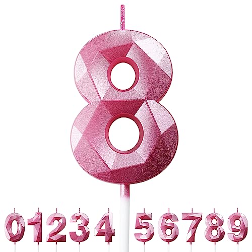Geburtstagskerzen Zahlen Kerze 8 Tortendeko 8. Geburtstag Mädchen Kerzen Geburtstag Rosa 0-9 Zahlen Geburtstagskerzen für Torte Geburtstagskerzen Zahlen Kerze 8 Tortendeko 8. Geburtstag Mädchen Kerzen Geburtstag Rosa 0-9 Zahlen Geburtstagskerzen für Torte von Deratta