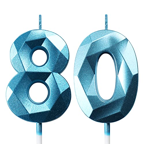 Geburtstagskerzen Zahlen Kerze 80 Tortendeko 80. Geburtstag Mann Frau Kerzen Geburtstag Blau Zahlen Geburtstagskerzen für Torte Geburtstagskerzen Zahlen Kerze 80 Tortendeko 80. Geburtstag Mann Frau Kerzen Geburtstag Blau Zahlen Geburtstagskerzen für Torte von Deratta