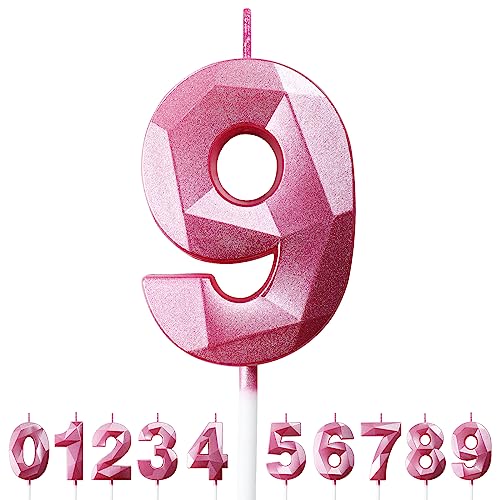 Geburtstagskerzen Zahlen Kerze 9 Tortendeko 9. Geburtstag Mädchen Kerzen Geburtstag Rosa 0-9 Zahlen Geburtstagskerzen für Torte Geburtstagskerzen Zahlen Kerze 9 Tortendeko 9. Geburtstag Mädchen Kerzen Geburtstag Rosa 0-9 Zahlen Geburtstagskerzen für Torte von Deratta