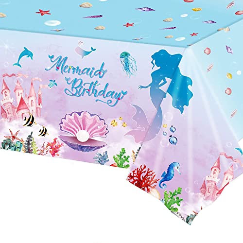 Meerjungfrau Tischdecke Kinder 220x130 cm Meerjungfrau Tischdeko Geburtstag Deko für Plastik Tischdecke Meerjungfrauen Party Meerjungfrau Tischdecke Kinder 220x130 cm Meerjungfrau Tischdeko Geburtstag Deko für Plastik Tischdecke Meerjungfrauen Party von Deratta